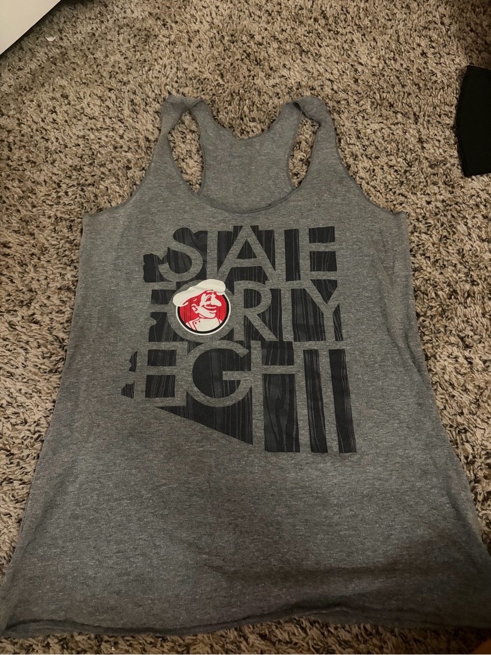 Women's Grey Graphic Racerback Tank Top
